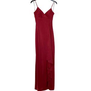 De Laru Collection Red Shimmer Sparkle Ruffle Gown